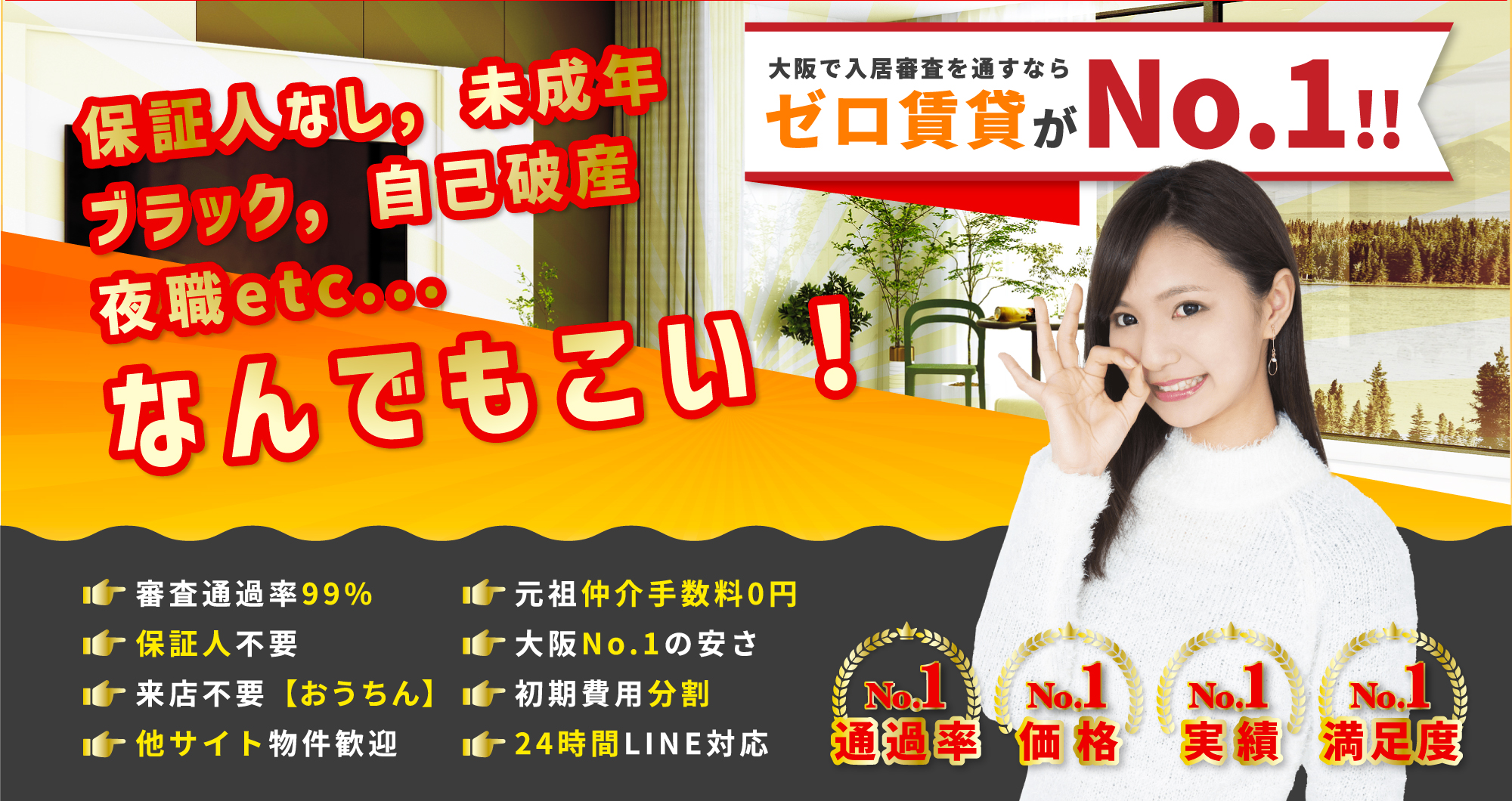 大阪で保証人なしの賃貸物件を探すなら入居審査が通りやすいゼロ賃貸へ！